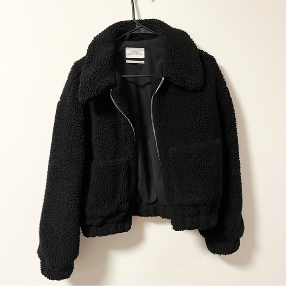 Urban Outfitters Black Teddy Jacket - Picture 1 of 4